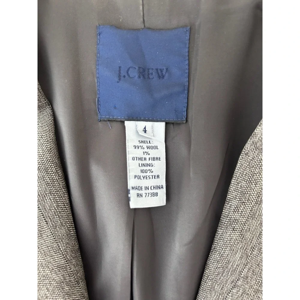 J Crew Womens Grey Wool Blazer Jacket Size 4 Career Office Capsule Preppy School